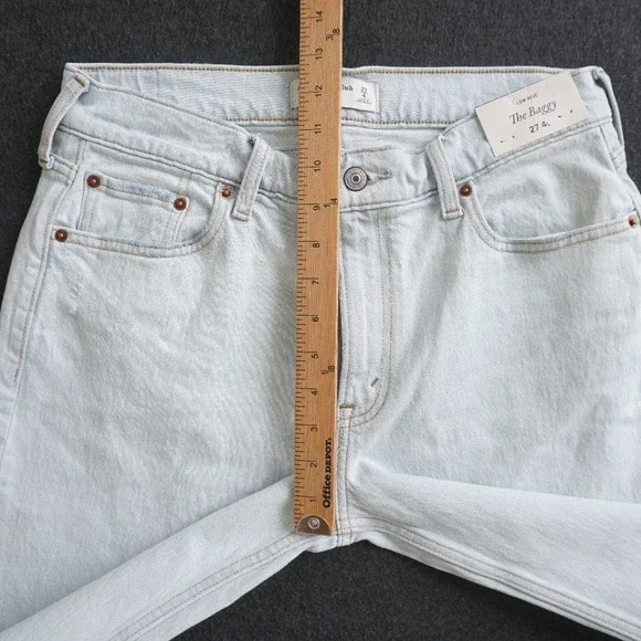 Abercrombie & Fitch The Baggy Low Rise Jeans Womens Long Raw Hem 27 / 4L - Picture 5 of 10